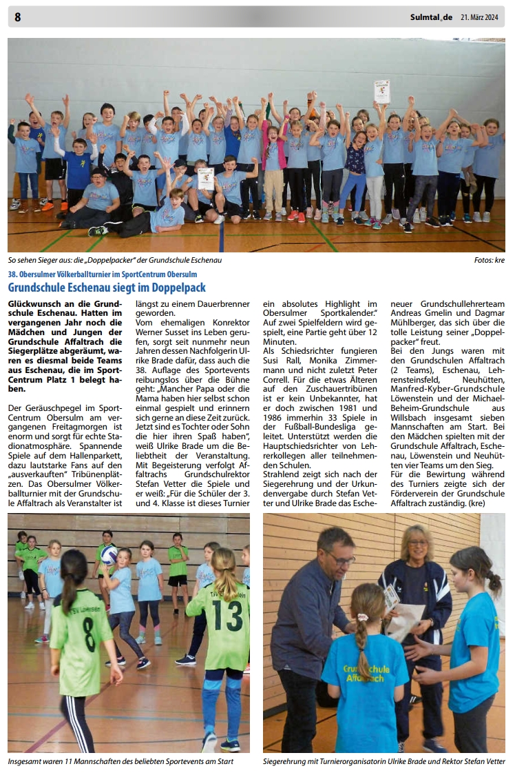 Foto vom Völkerballturnier-Bericht im sulmatl.de
